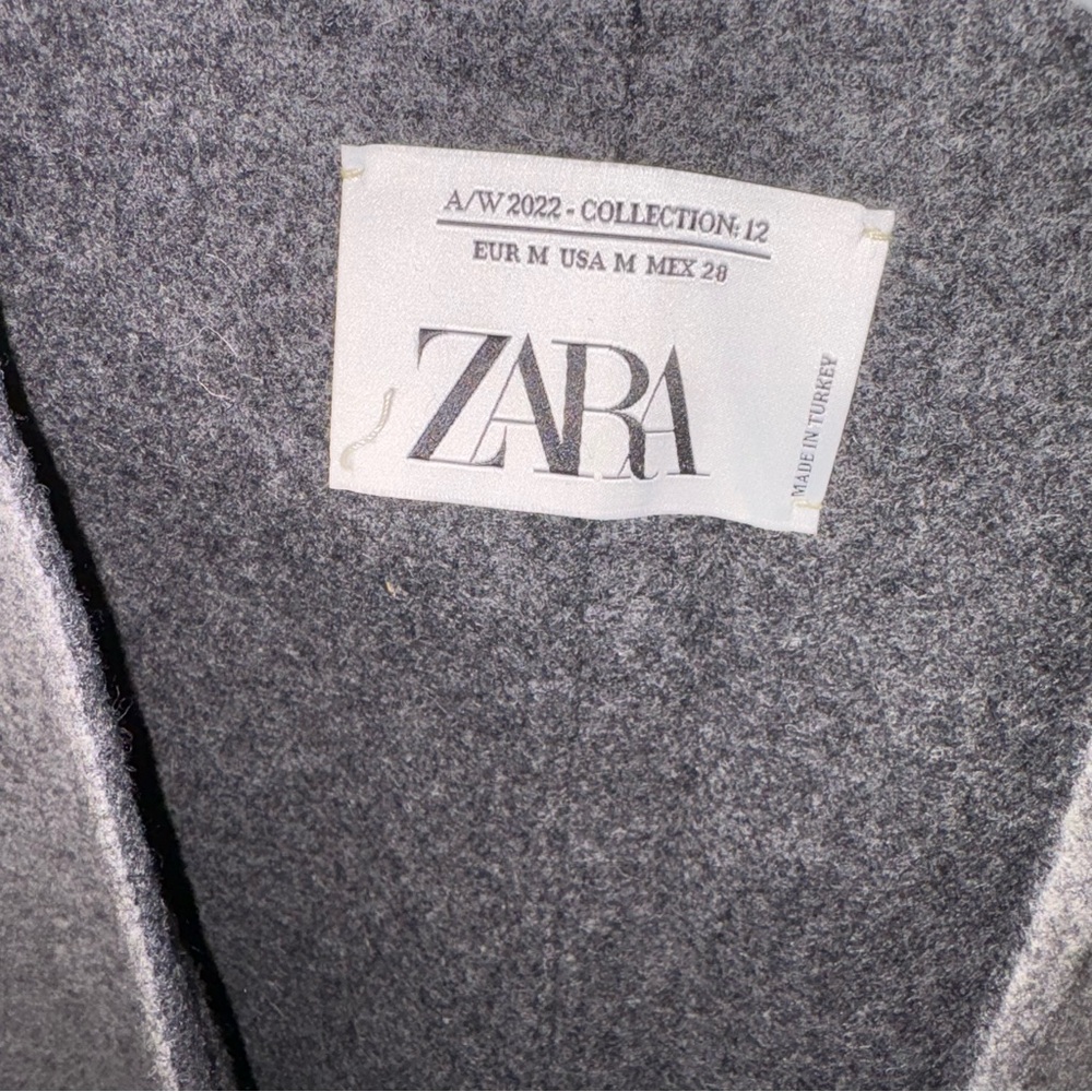 Zara Charcoal Gray Open Front Women’s Sweater Jacket - Picture 5 of 6